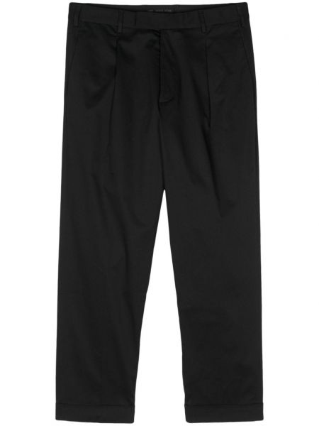Spodnie plisowane Low Brand czarne