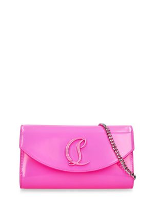 Кожени чанта за ръка Christian Louboutin розово