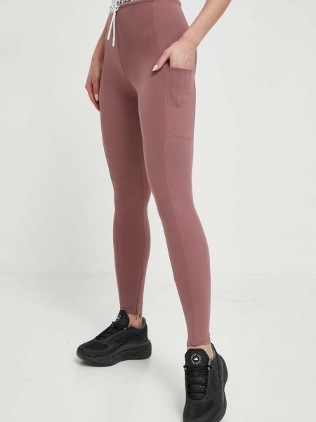Różowe spodnie sportowe z nadrukiem Calvin Klein Performance