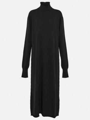 Rochie midi din cașmir Jil Sander negru