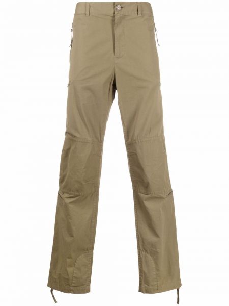 Bavlněné rovné kalhoty s páskem Helmut Lang - zelená