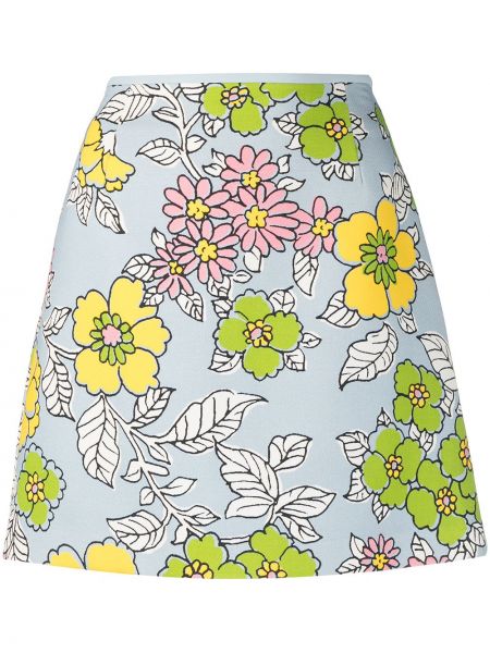 Falda de flores con estampado Tory Burch azul