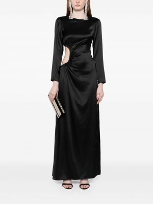 Hedvábné dlouhé šaty Cynthia Rowley černé