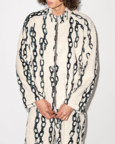 Fleece jacke mit print Sulvam weiß