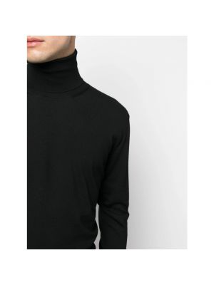 Jersey cuello alto de lana con cuello alto de tela jersey Jil Sander negro