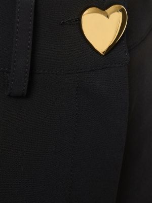 Viskózové kraťasy s knoflíky se srdcovým vzorem Moschino černé