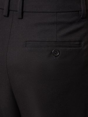Plisované voľné vlnené nohavice Dunst čierna