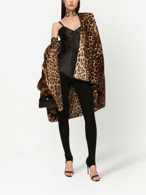 Raštuotas kailiniai leopardinis Dolce & Gabbana ruda