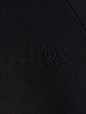 Džersis medvilninis džemperis su gobtuvu Mm6 Maison Margiela juoda
