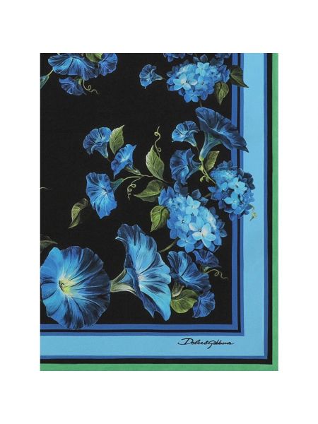 Pañuelo de seda de flores Dolce & Gabbana azul