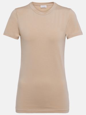 Camiseta de algodón Brunello Cucinelli beige
