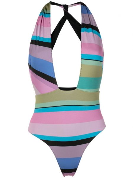 Maillot de bain à col v Clube Bossa rose