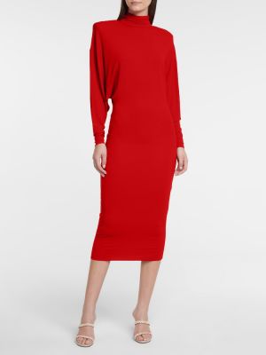 Sukienka midi z dżerseju Alexandre Vauthier czerwona
