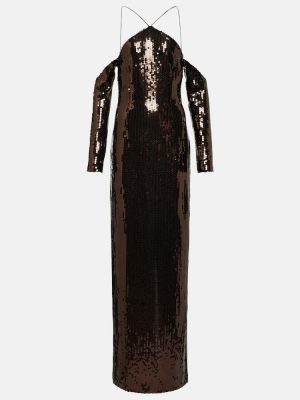 Robe longue à paillettes Taller Marmo marron