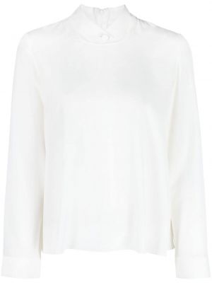 Копринена блуза Emporio Armani бяло