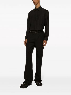 Zīda krekls ar apdruku Dolce & Gabbana melns