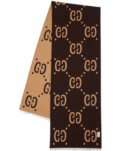 Žakárový hedvábný vlněný šál Gucci