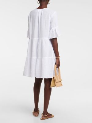 Mini robe en velours en coton Velvet blanc