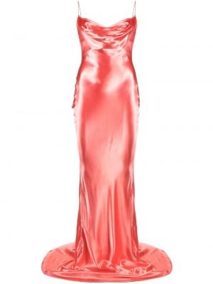 Saténové večerní šaty Balmain růžové