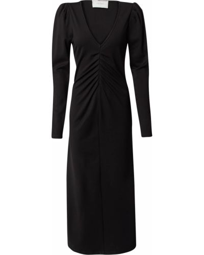 Viskózové nylonové priliehavé midi šaty Neo Noir - čierna