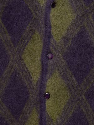 Mohérový kardigan s argylovým vzorem Needles fialový