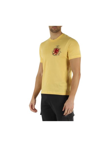 Haftowana koszulka bawełniana Aeronautica Militare żółta