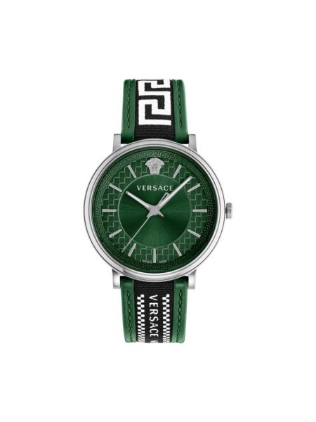 Zegarek skórzany Versace zielony