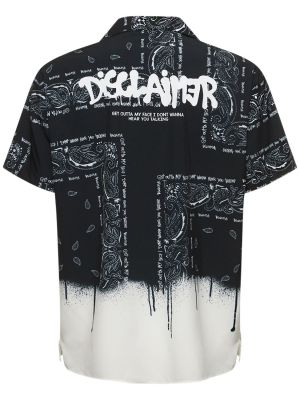 Košeľa s paisley vzorom Disclaimer čierna