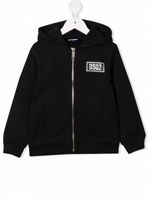 Trykt zip hettegenser for jenter Dsquared2 Kids svart