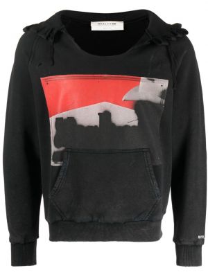 Distressed hoodie mit print 1017 Alyx 9sm schwarz