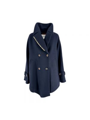 Mantel mit fransen Bazar Deluxe blau
