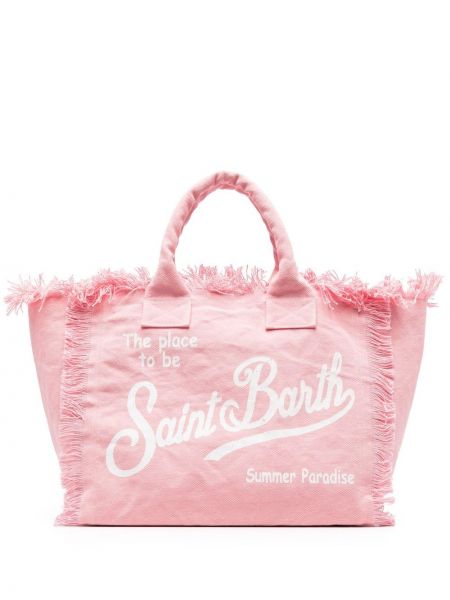 Shopper torbica s printom Mc2 Saint Barth ružičasta