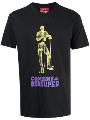 Bavlněné tričko s potiskem Kidsuper černé