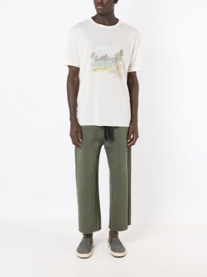 Bavlněné rovné kalhoty Osklen zelené
