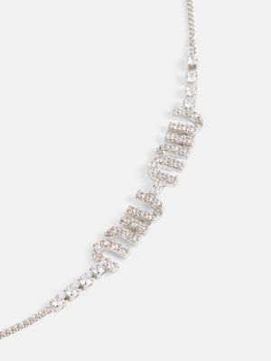 Ogrlica s kristalima Miu Miu srebrena