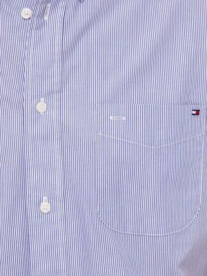 Pamučna košulja s gumbima bootcut Tommy Hilfiger plava