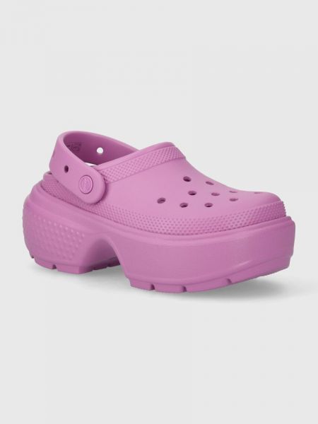 Papuci cu platformă Crocs violet