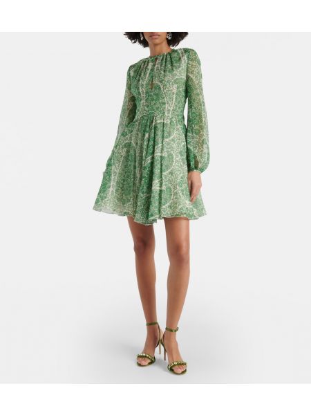 Платье мини с принтом Giambattista Valli зеленое