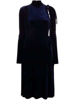 Rochie din denim de catifea Versace Jeans Couture albastru