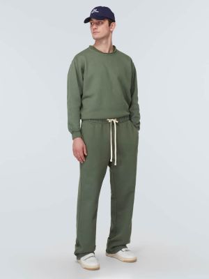 Памучни флийс спортни панталони Les Tien зелено