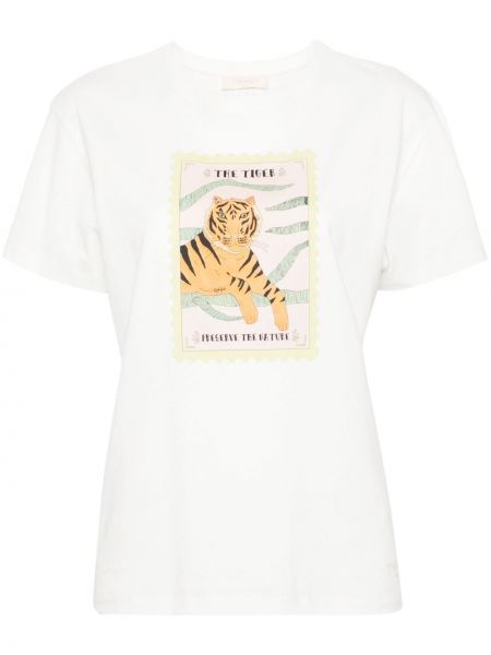 T-shirt aus baumwoll mit print Twinset weiß
