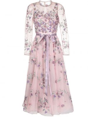 Вечерна рокля на цветя Jenny Packham розово