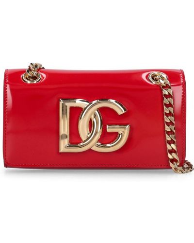 Lakovaná kožená kabelka Dolce & Gabbana červená