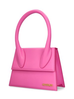 Δερμάτινη τσάντα Jacquemus ροζ