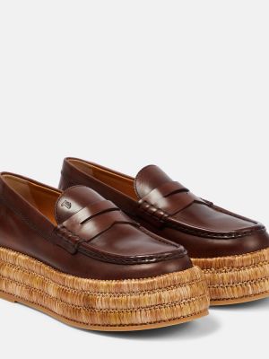 Loafers di pelle con platform Tod's marrone