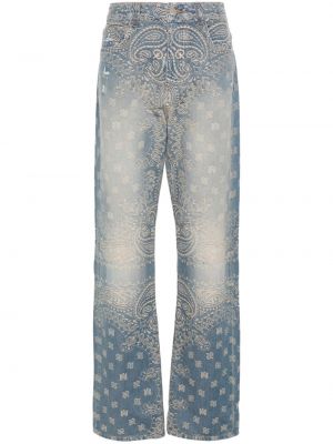 Žakárové džínsy s rovným strihom Amiri modrá