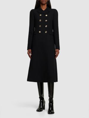 Krepp gyapjú kabát Giambattista Valli fekete