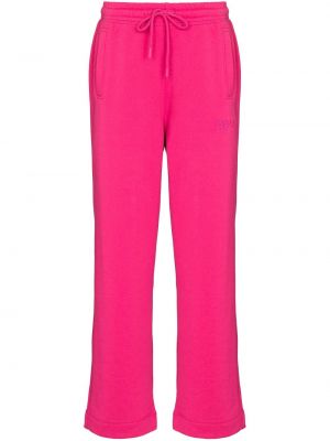 Pantalones de chándal con bordado Ganni rosa