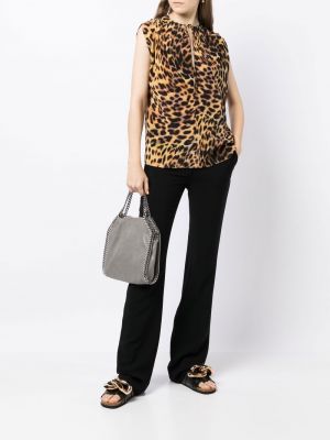 Seiden bluse mit print mit leopardenmuster Stella Mccartney braun
