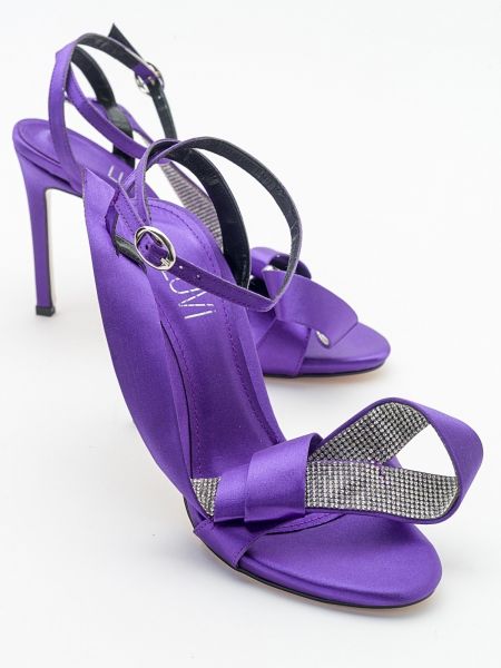 Сатенени ниски обувки Luvishoes виолетово